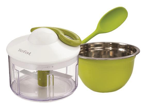 Tefal set ručna seckalica, posuda inox i silikonska varjača