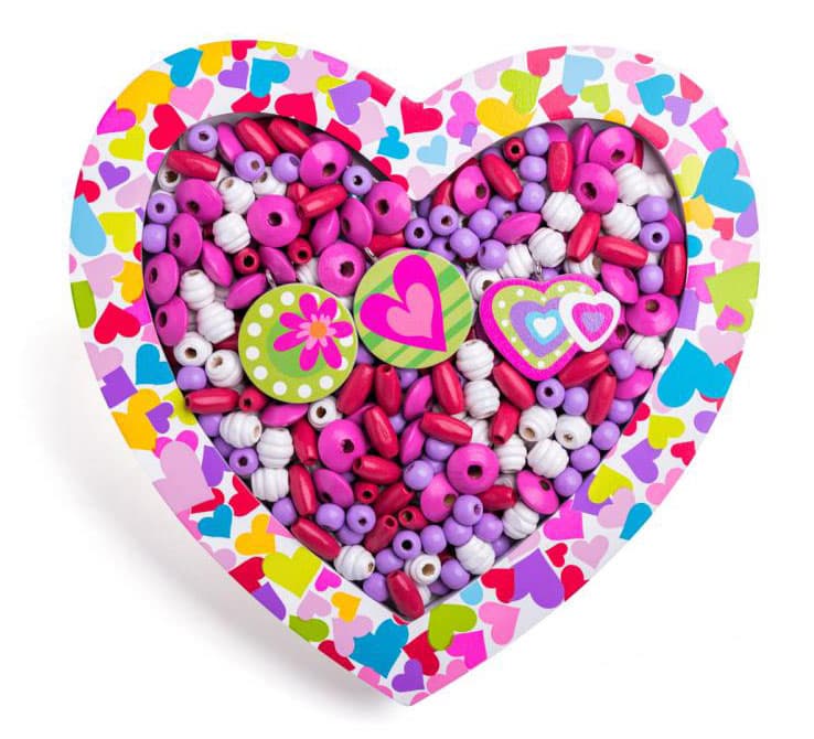 Woody Drvene perlice za nizanje - Veliko srce 90213