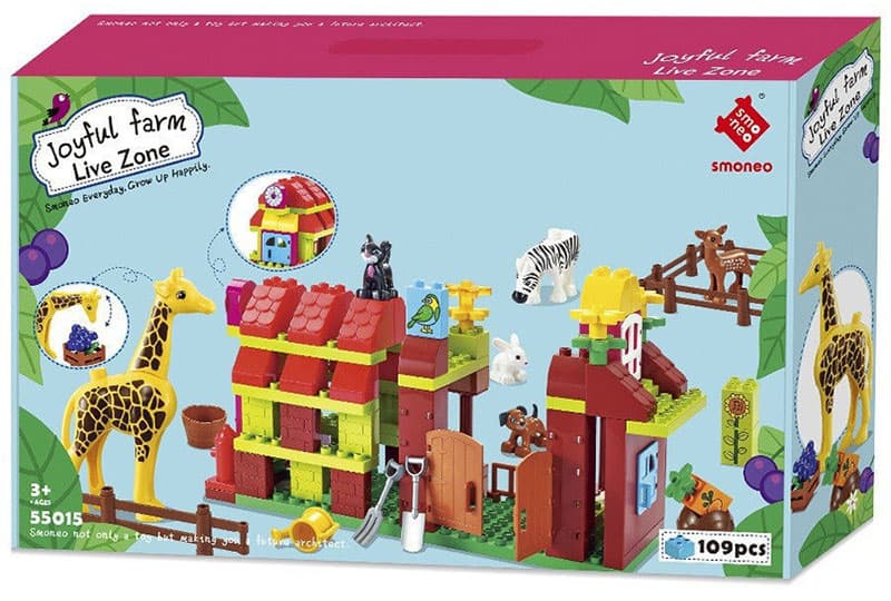 Smoneo 55015 Dečije kocke Plastične kocke FARMA 109 kom. 876009