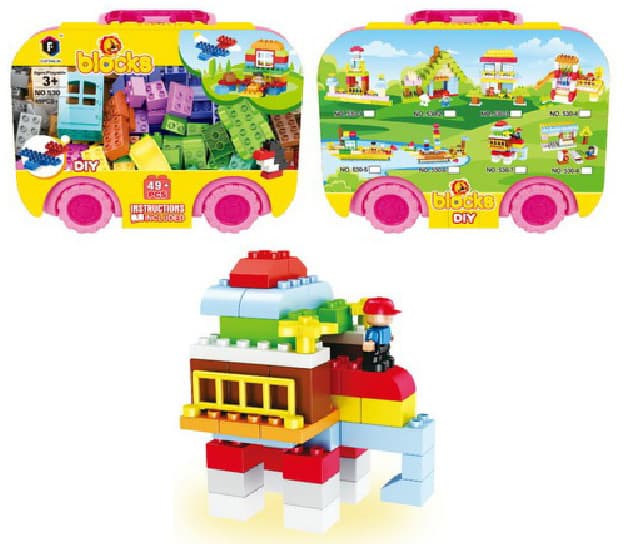 Dečije kocke Plastične kocke u kutiji AUTOBUS 49 delova 876029