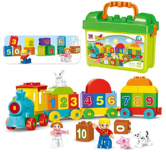 Dečije kocke Plastične kocke u kutiji VOZIĆ 48 delova 876039