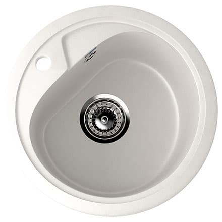 Granitna sudopera sa sifonom Ulgran U500-341 okrugla mlečno bela