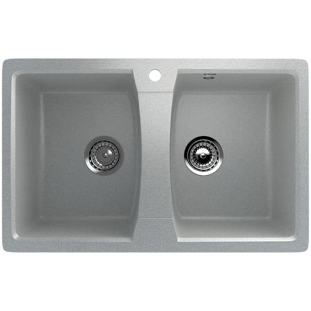 Granitna dupla sudopera sa sifonom Ulgran U402 siva