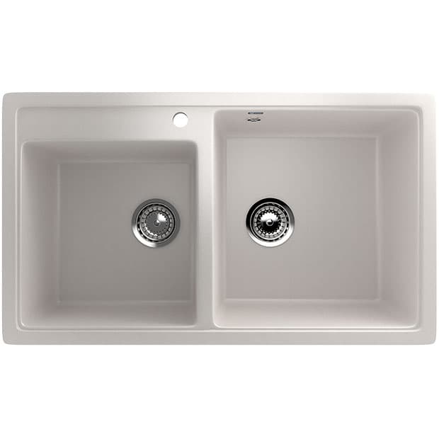 Granitna dupla sudopera sa sifonom Ulgran U200 bela