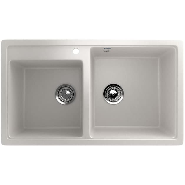 Granitna dupla sudopera sa sifonom Ulgran U200 mlečno bela