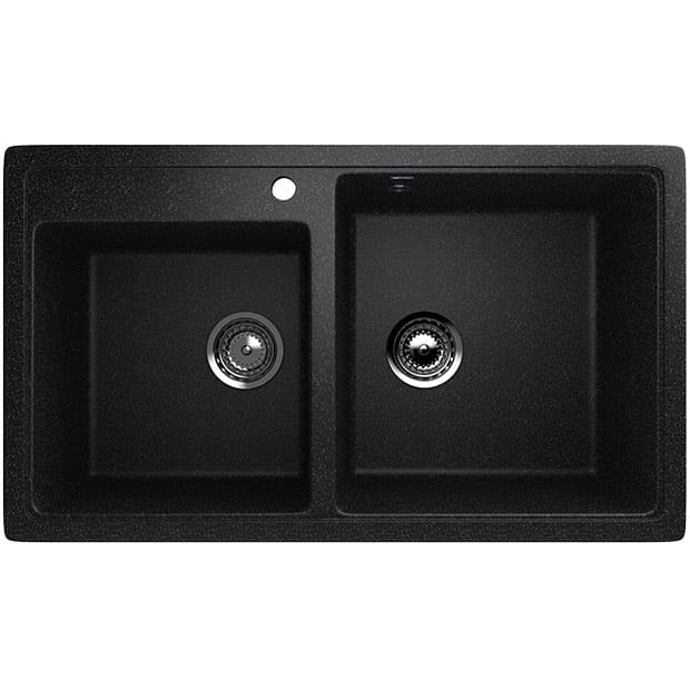Granitna dupla sudopera sa sifonom Ulgran U200 crna