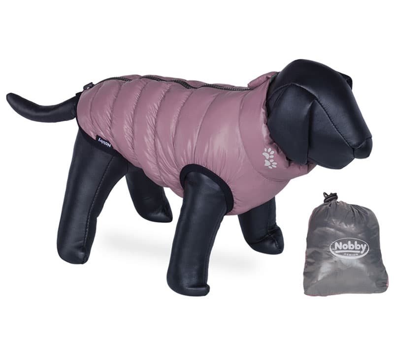Nobby Jakna za pse Light sa dva lica roze-siva 37cm 66605