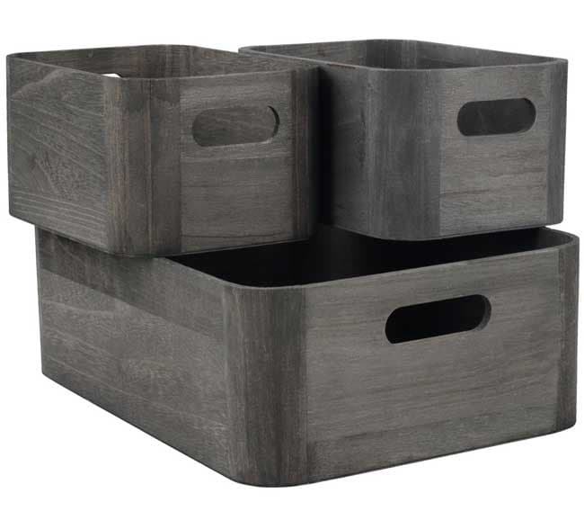 Set drvenih kutija za odlaganje 3 kom.