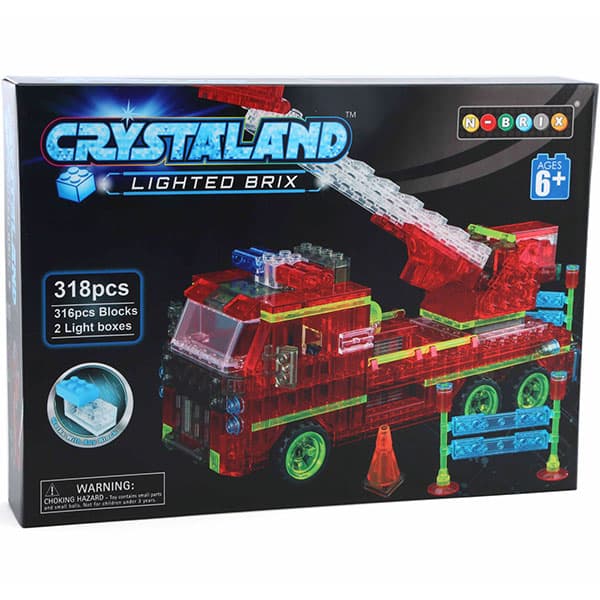 Crystaland prozirne kocke sa svetlom 318 kom vatrogasni kamion