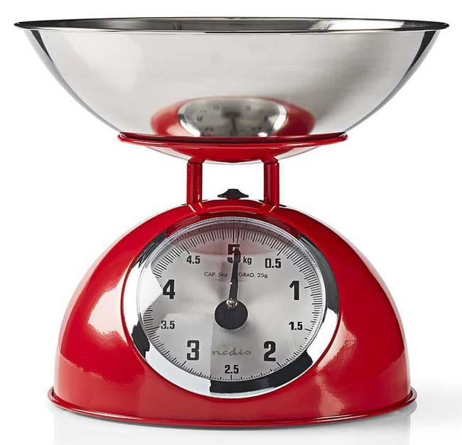Kuhinjska vaga Nedis Retro Red KASC110RD