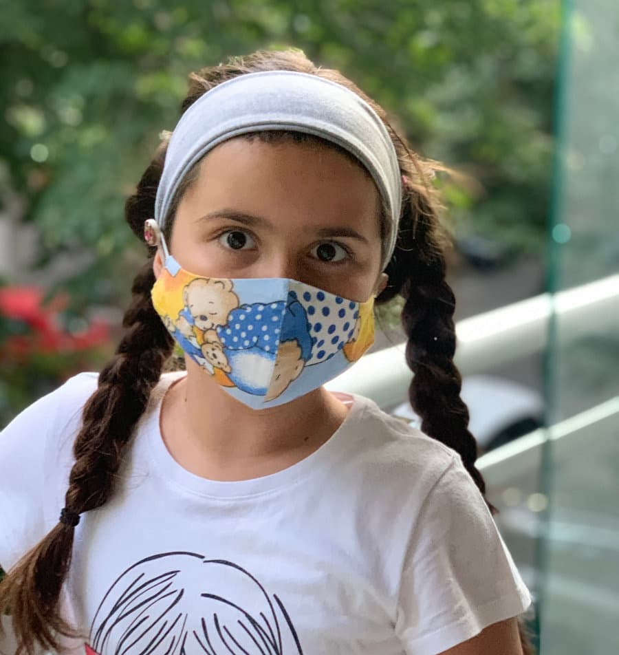 NunaNai traka za kosu sa dugmićima za masku petrolej