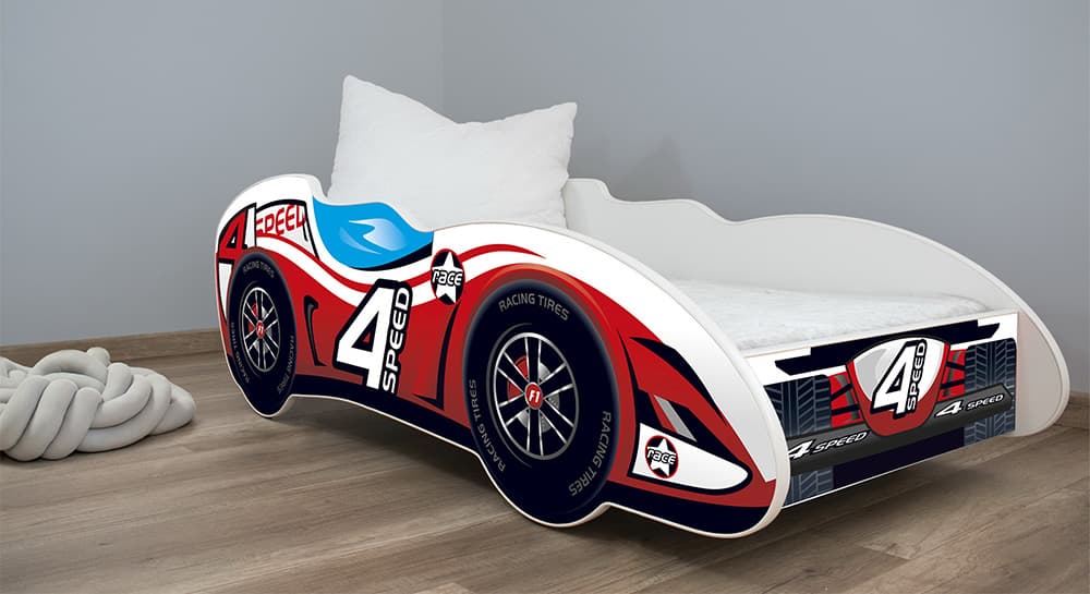 Dečiji krevet sa dušekom i letvicama formula 1 Speed 160x80cm