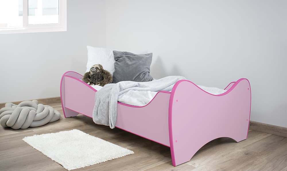 Dečiji krevet sa dušekom i letvicama middi colour pink 160x80 cm