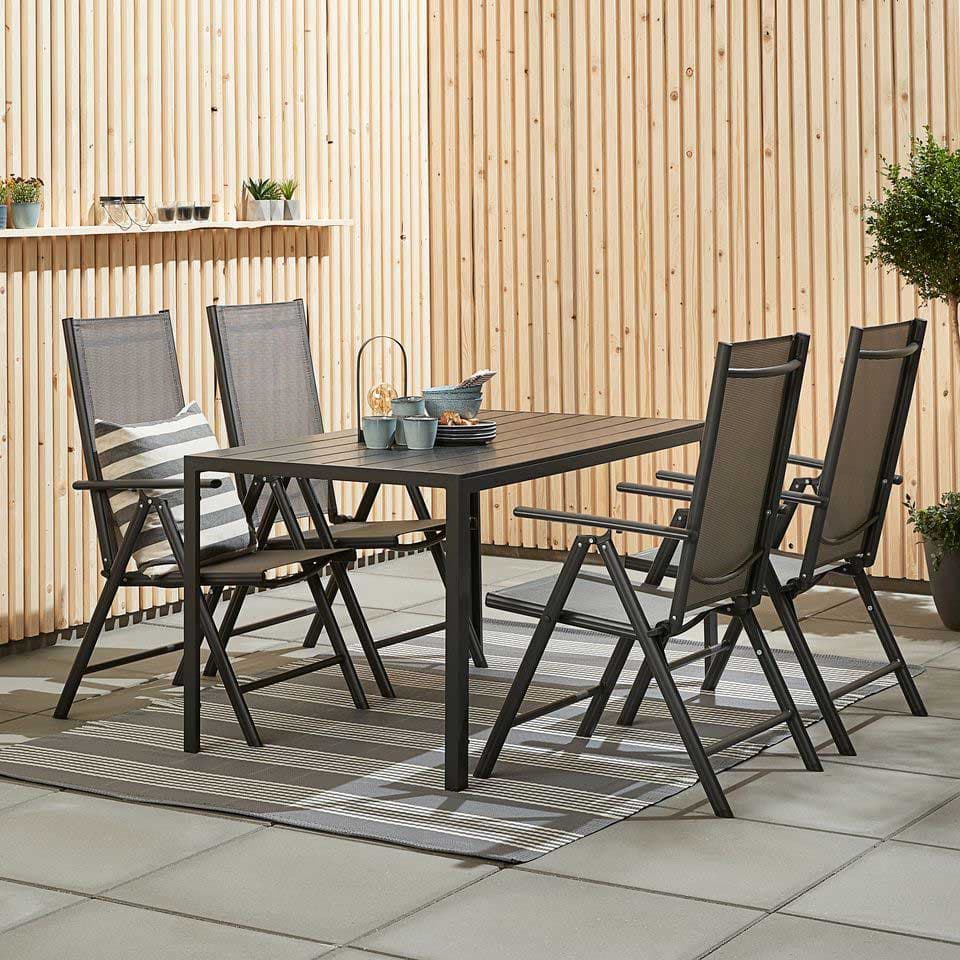 Garnitura Sa Podesivim Stolicama  za Dvorište i Terase Adapta - 4 Stolice i Sto