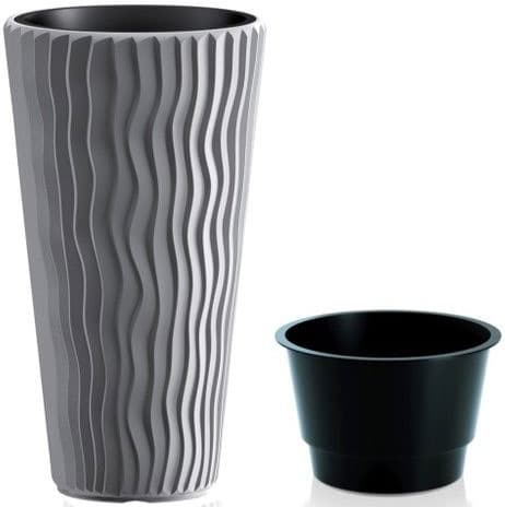 Visoka Saksija za Cveće Prosperplast Sandy Slym Kameno Siva