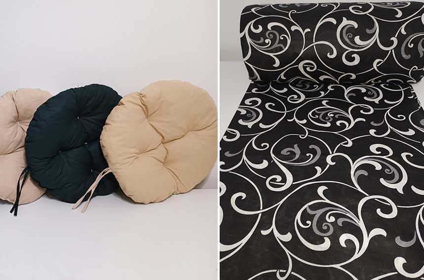 Okrugli jastuk sedalica za stolice 50 cm - Black Ornament