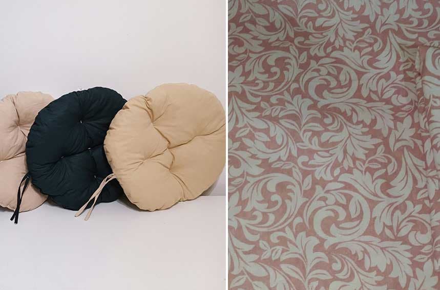 Okrugli jastuk sedalica za stolice 50 cm - Ornament Roze