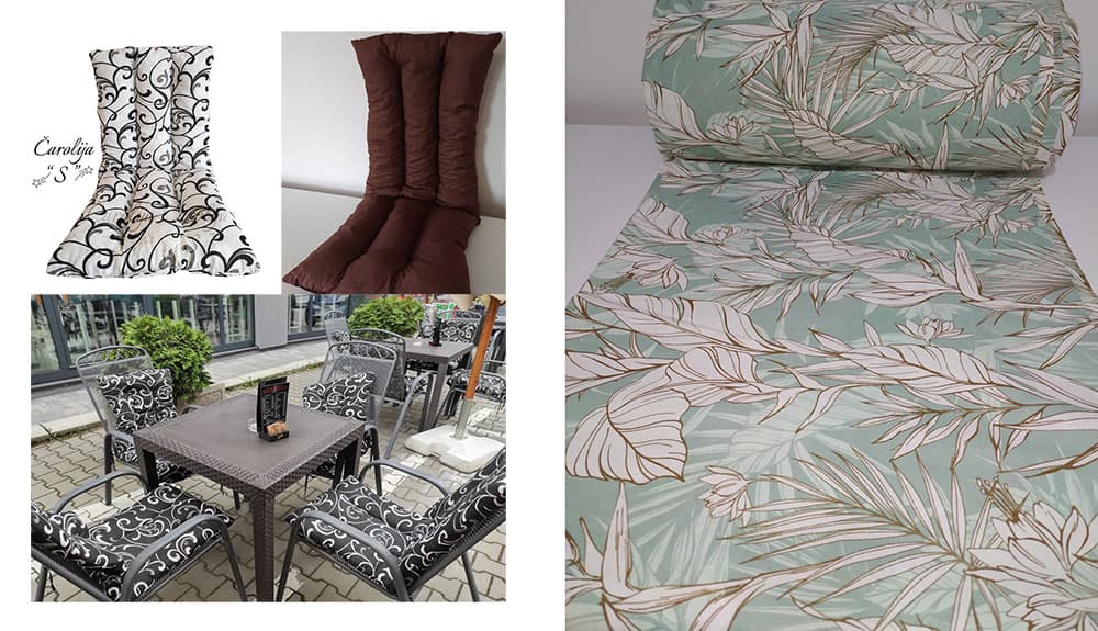 Jastuk Za Stolicu Sa Naslonom 1 kom. 60 x 120 cm Flora Mint