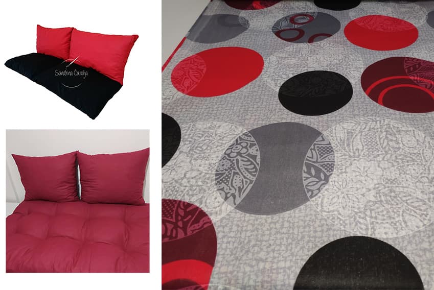 Jastuci za garniture od paleta - 160 x 50 x 50 cm - Dotty Red