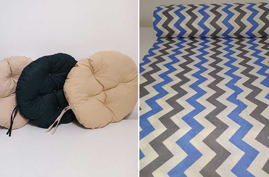 Okrugli jastuk sedalica za stolice 50 cm - Cik Cak Blue