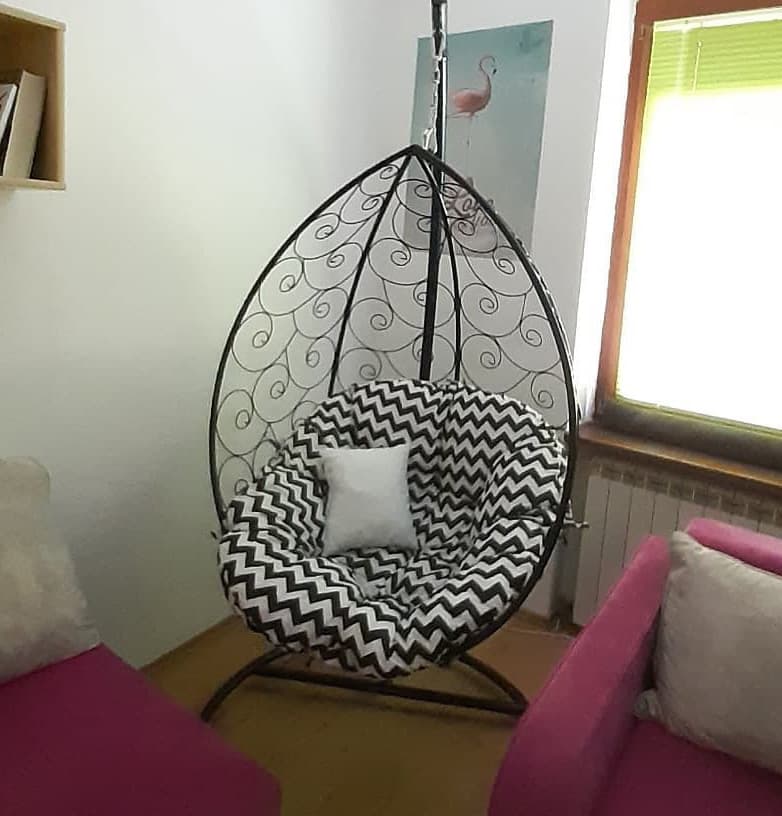 Ljuljaška Jaje - Metalna Domestico BLACK sa jastukom CIK CAK