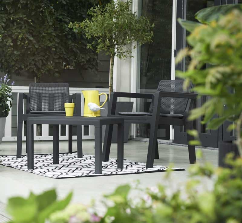 Balkonska garnitura sa jastucima za sedenje Emilly Patio Graphite 247065