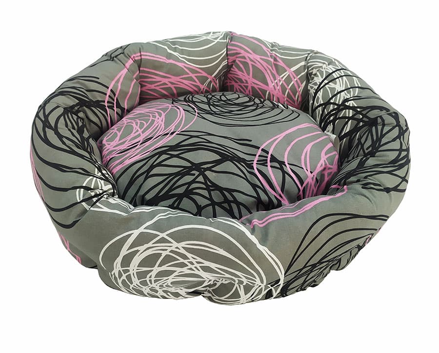 Pet Line Krevet za pse Kružni 45cm Sivo-roze P804XS-49