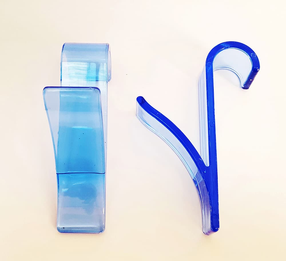 Kukice za peškire i radijator B24 set 2 komada, providno plava