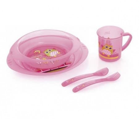 Canpol Baby Set za Hranjenje - Owl 4/405 roze