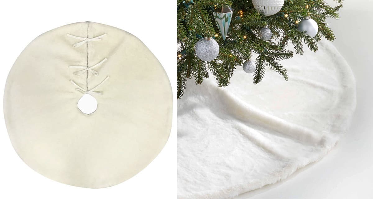 Podloga za jelku White Puff - veštačko krzno 100cm