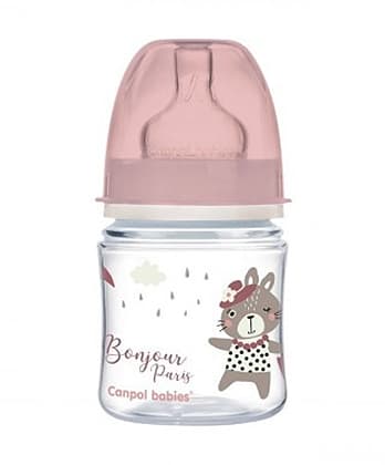 Canpol Baby flašica 120ML, široki vrat - Bonjour Paris 35/231 pink