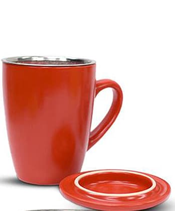 Texell šolja za čaj sa infuzerom i poklopcem TTMI-330 crvena