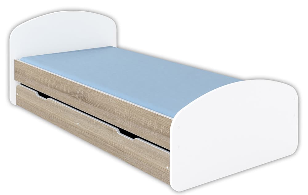 Dečiji krevet sa dušekom, letvicama i fiokom 180 Luna Sonoma