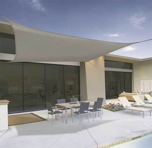 Zaštitna mreža od Sunca u obliku kvadrata 3.6m Siva