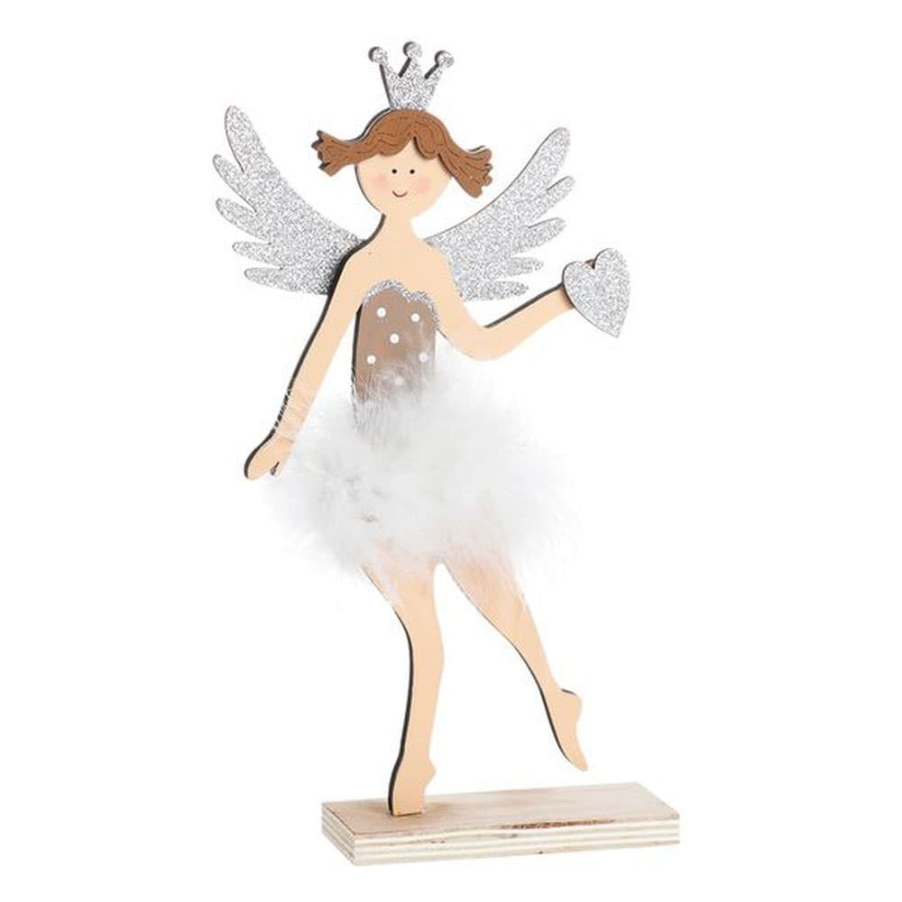 Kućna dekoracija - Novogodišnja drvena figura 29cm Princeza 2 komada