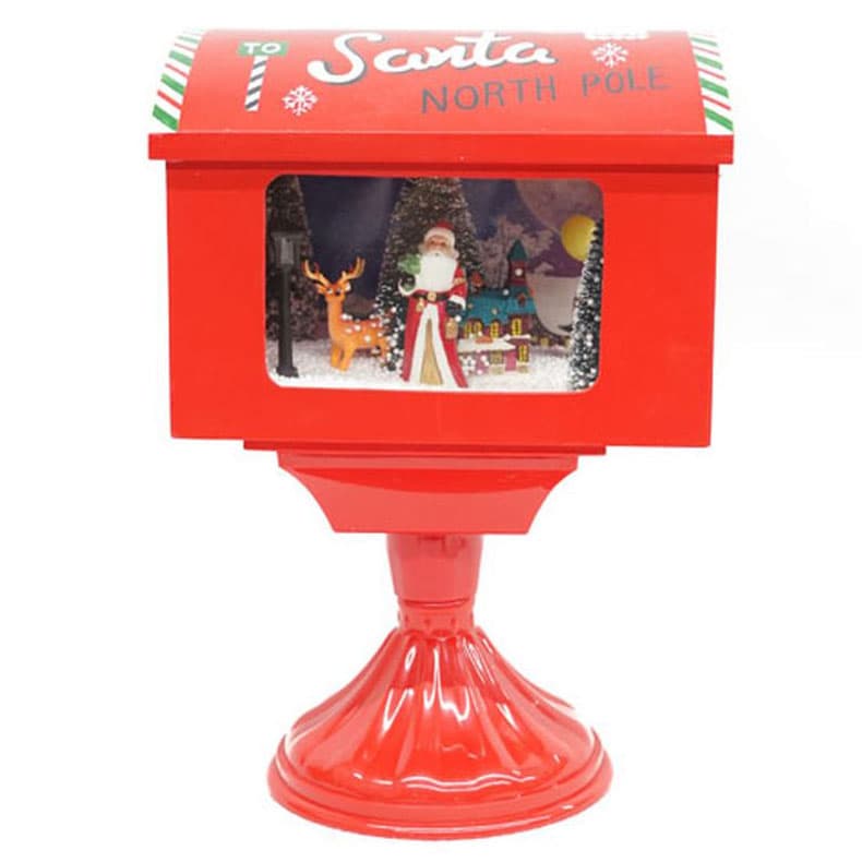 Novogodišnja dekoracija Raspevano i svetleće poštansko sanduče 40cm