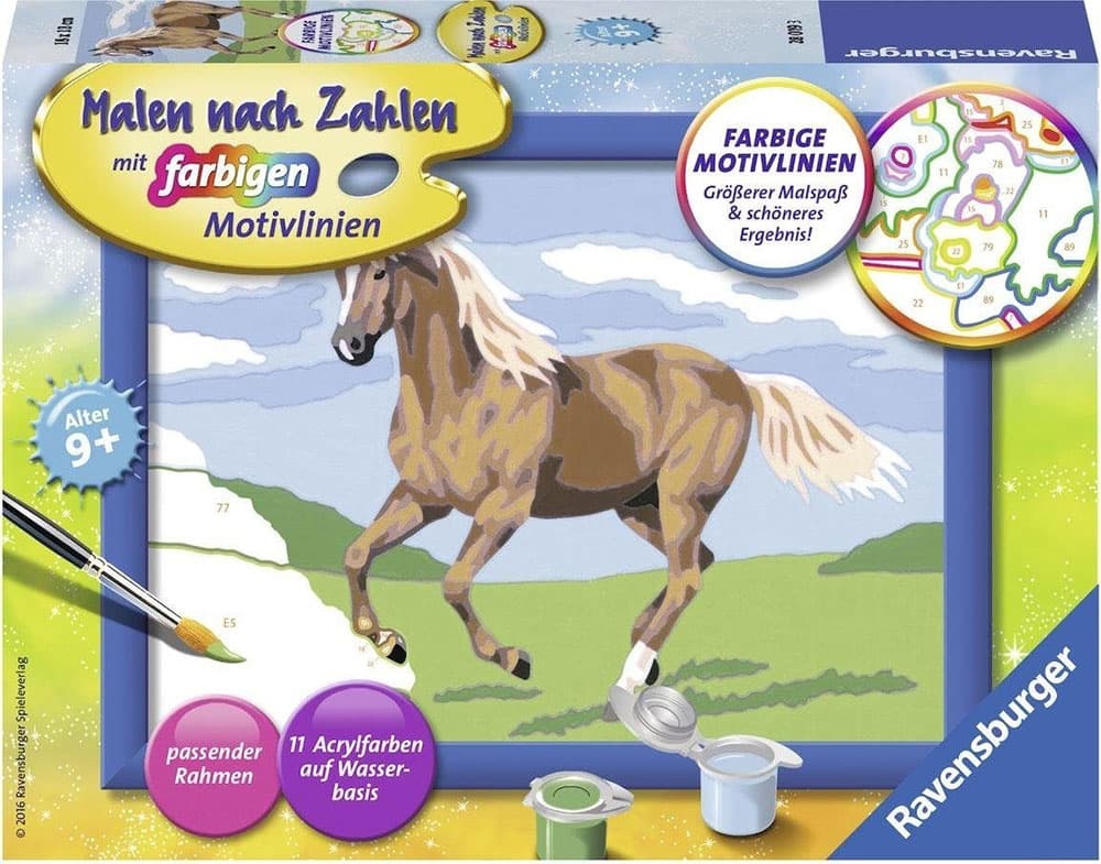 Ravensburger Bojanka po brojevima + akrilne boje Konj u galopu 28019