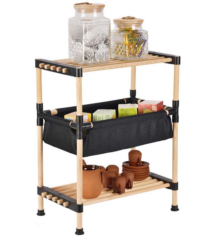 Višenamenska drvena polica sa korpom Seowood RFS-5001