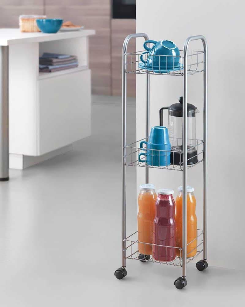 Polica Sa Točkićima Uzana Za Kuhinju, Kupatilo, Ostavu Metaltex Toronto Italija