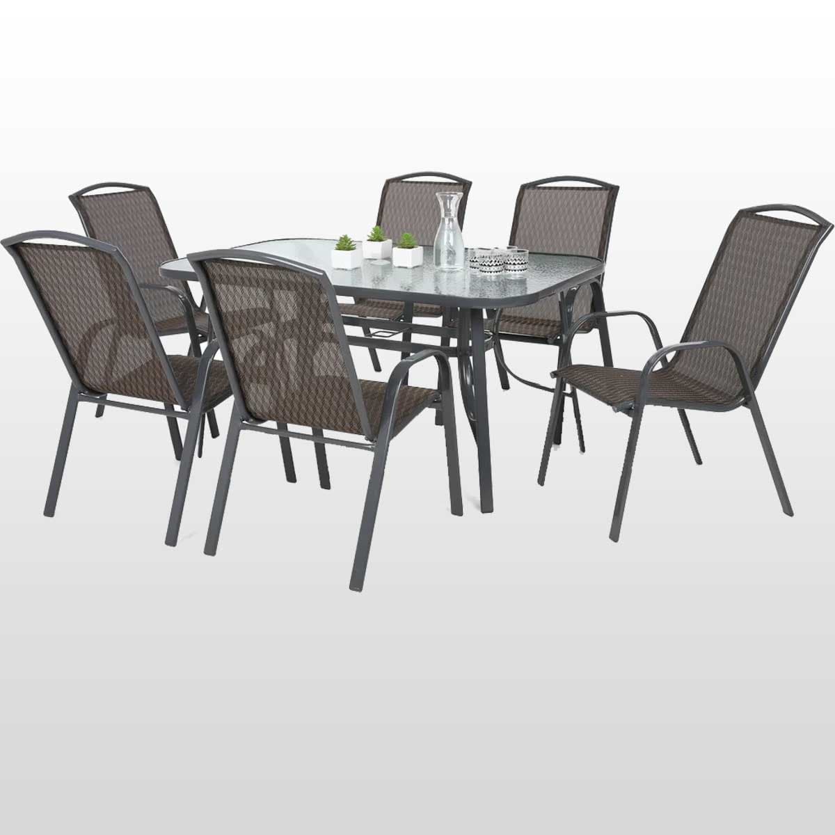 Velika Trpezarijska Baštenska Garnitura Za Dvorište i Terasu - Fieldmann Modica - 6 Stolica i Sto