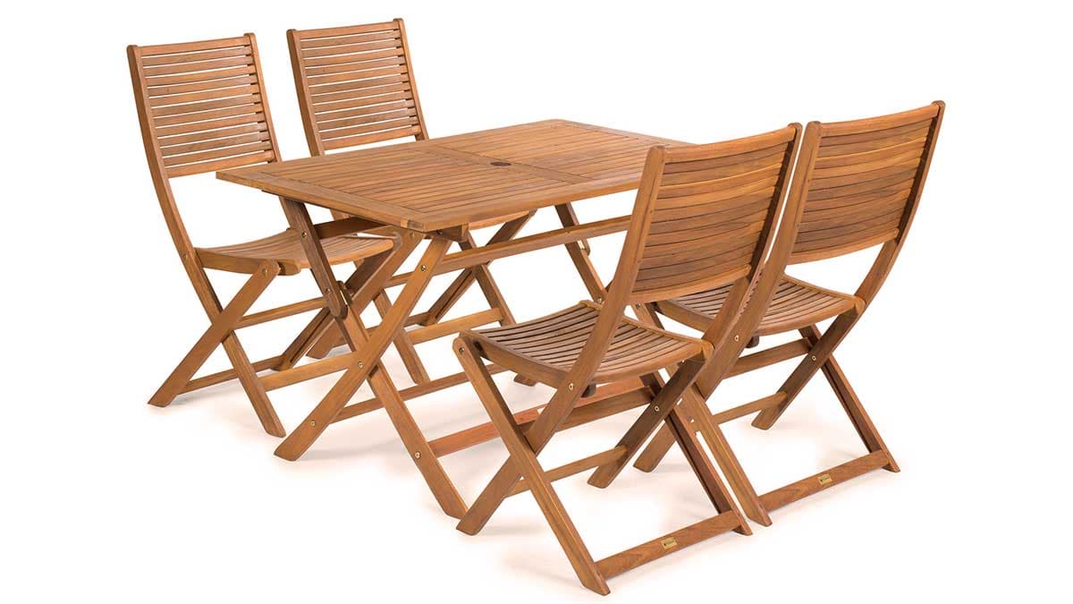 Tropska Akacija u Tvom Dvorištu - Sklopiva Baštenska Garnitura od Drveta Fieldmann