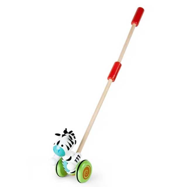 Drvena guralica za prve korake Zebra PINO 7166