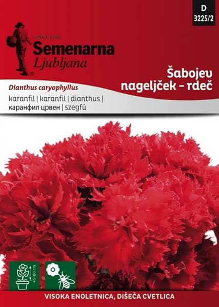 Seme za Karanfil šabo - crveni - Dianthus caryophyllus 10 kesica 3225/2