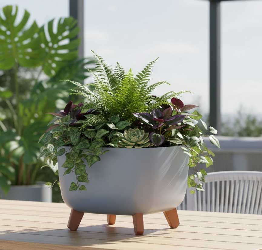 Saksija sa nogarima Prosperplast Gracia Svetlo siva 29x29x22cm