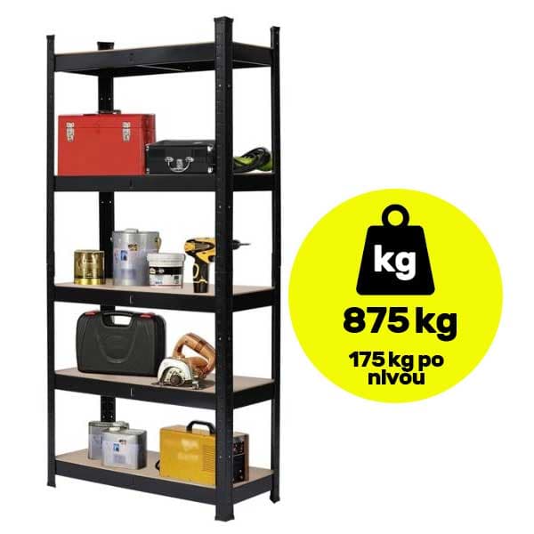 Polica velike nosivosti 5x175kg 180x90x30cm