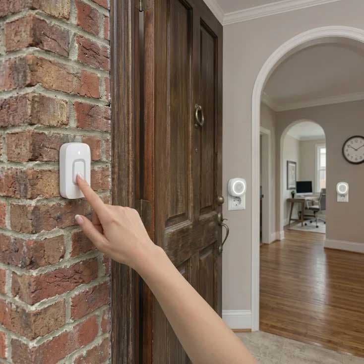 Home Bežično kućno zvono velikog dometa Sa dve unutrašnje jedinice DBS1601DC