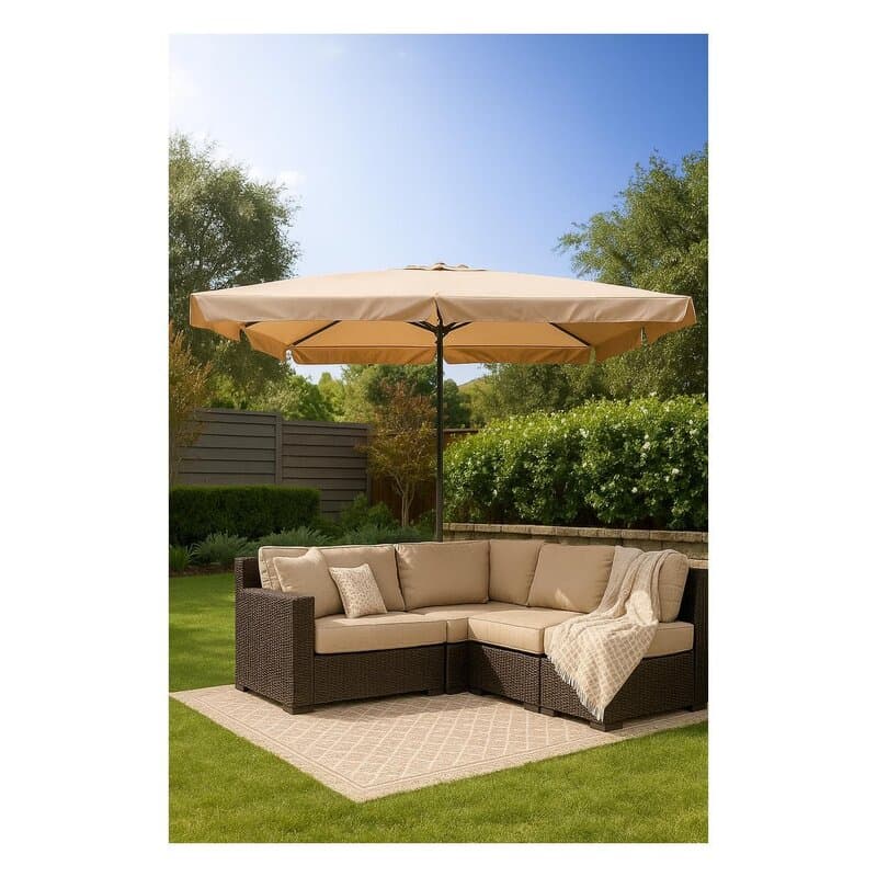 Četvrtasti Aluminijumski Suncobran 300 x 300 cm Sivo-braon