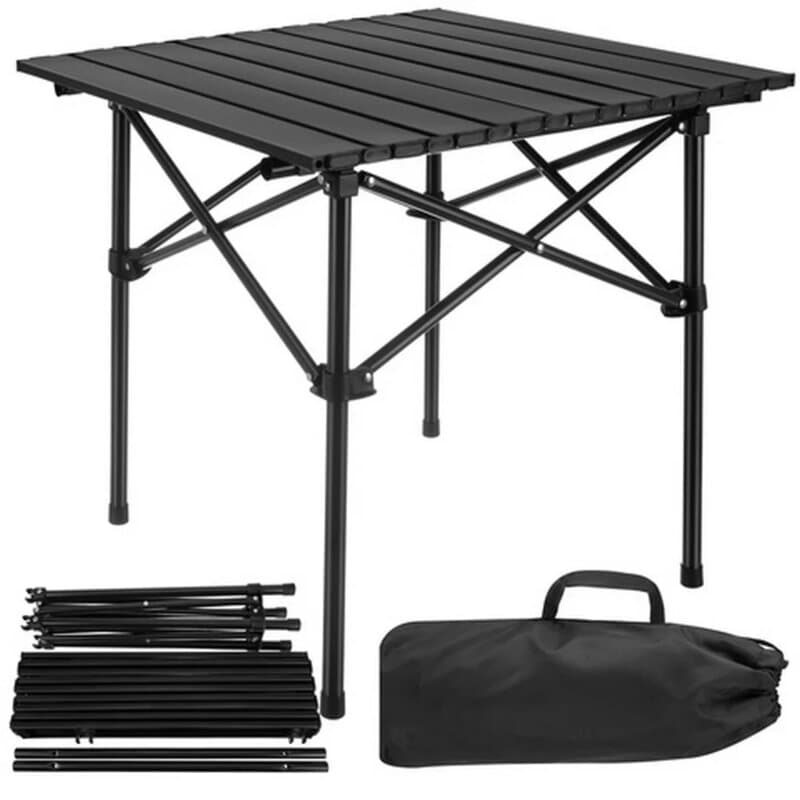 Sklopivi kamping sto Gardlov Crni – nosivost 70 kg