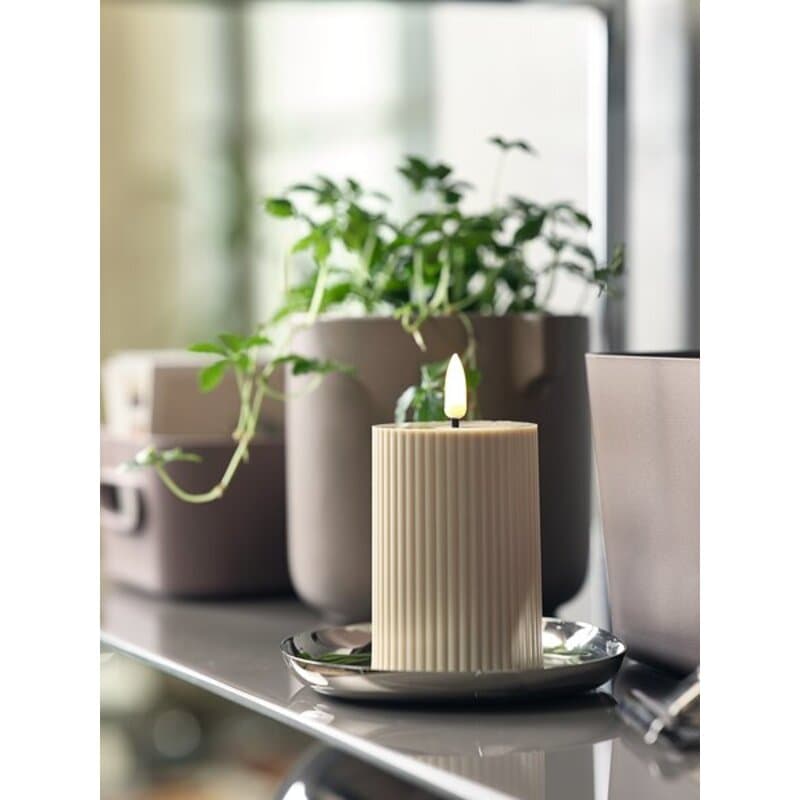 LED sveća 8xV13cm bež
