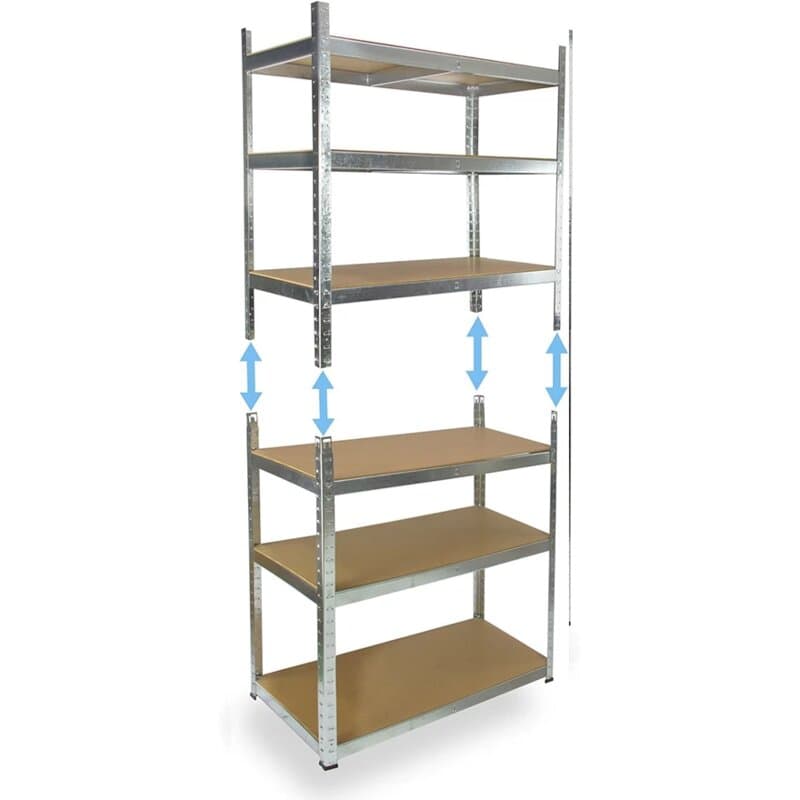Metalna Montažna Polica 200x90x45cm, 6 Nivoa, Nosivost 175kg po Polici